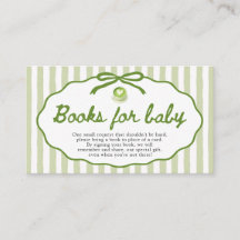 Livres de Baby Shower Matcha au Nœud Vert Sauge Po