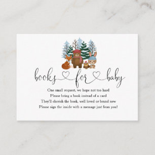 Carte D'accompagnement Livres De Baby shower Pour Bébé Winter Woodland