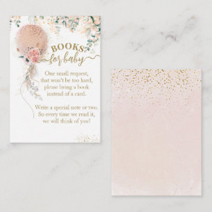 Carte D'accompagnement Livres de Baby shower rose à bille fleurie Eucalyp