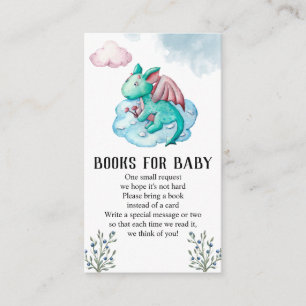 Carte D'accompagnement Livres De Baby shower Turquoise Dragon Pour Bébé