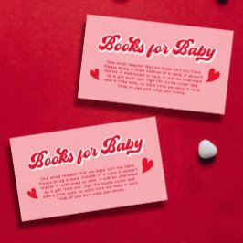 Carte D'accompagnement Livres de Baby shower Valentines rouges et roses p