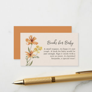 Carte D'accompagnement Livres de Baby showers Fleurs sauvages pour bébé