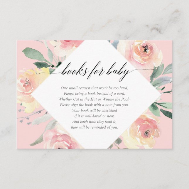 Carte D'accompagnement Livres de baby showers pour bébé rose vif (Devant)