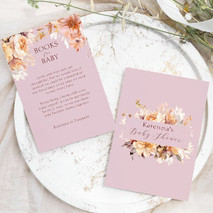 Carte D'accompagnement Livres de bébé pour Baby Shower Lavande Florale Au