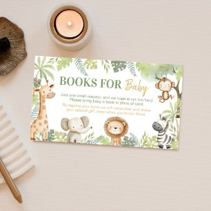 Carte D'accompagnement Livres de bébé pour la Baby Shower sur les Animaux