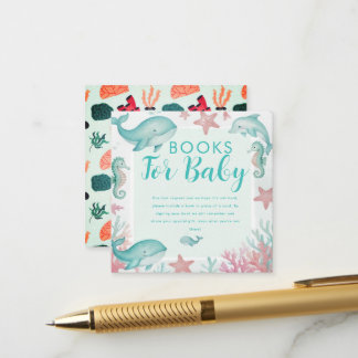 Carte D'accompagnement Livres de bébé sous la mer aquarelle océan mignons