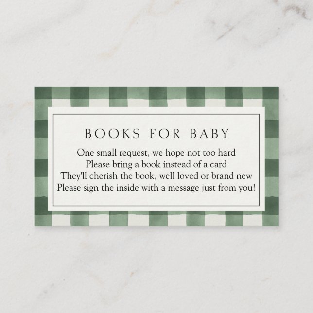 Carte D'accompagnement Livres de carton Buffalo vert pour boîtier bébé (Devant)