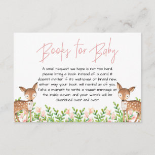 Carte D'accompagnement Livres de cerfs pour bébé, Baby shower de cerfs