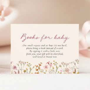Carte D'accompagnement Livres de douche pour bébé Fleur sauvage pour cart