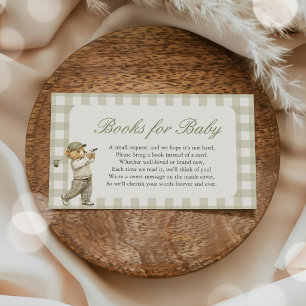 Carte D'accompagnement Livres de douche pour bébé Gingham Golf