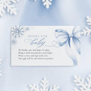 Carte D'accompagnement Livres de fête de bébé flocon de neige bleue pour