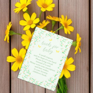 Carte D'accompagnement Livres de Fête de Jardin pour Baby Shower
