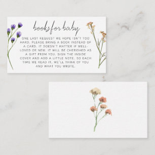 Carte D'accompagnement Livres de Fête de Naissance Boho Meadow Blooms Pou