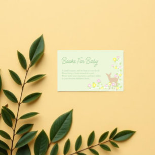 Carte D'accompagnement Livres de Fête de Naissance de Bébé Fille Fleur Fa