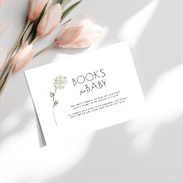 Carte D'accompagnement Livres de Fête de Naissance Fleur Bébé en Fleur
