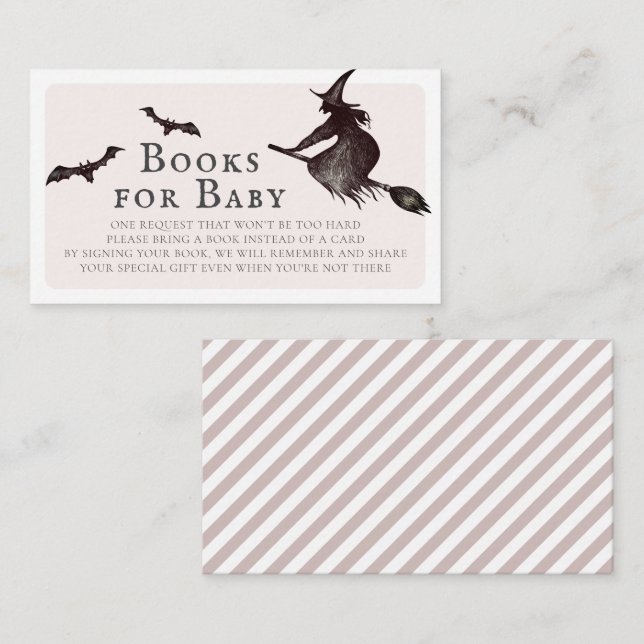 Carte D'accompagnement Livres de Fête Prénatale de Sorcière d'Halloween R (Devant / Derrière)