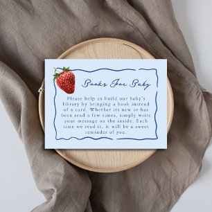 Carte D'accompagnement Livres de fête prénatale Strawberry Blue Baby pour