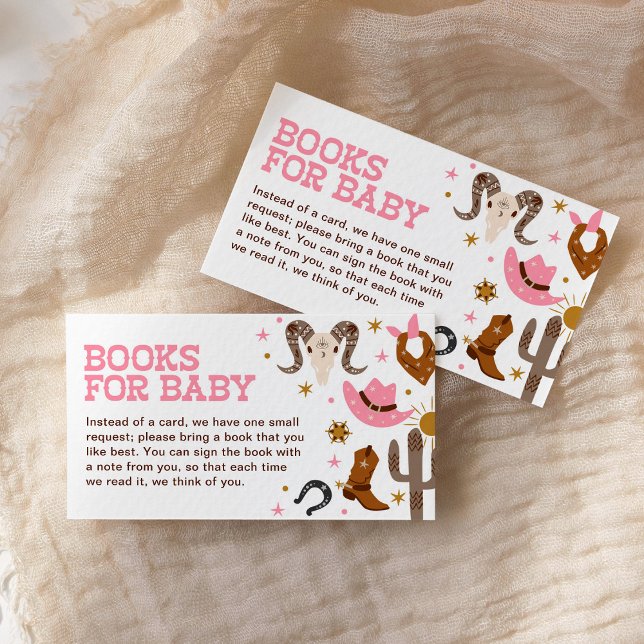 Carte D'accompagnement Livres de fille rose pour bébé Western Rodeo Douch (Créateur téléchargé)