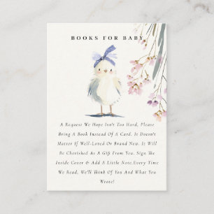 Carte D'accompagnement Livres de fleurs aquarelles pour bébé poussin mign