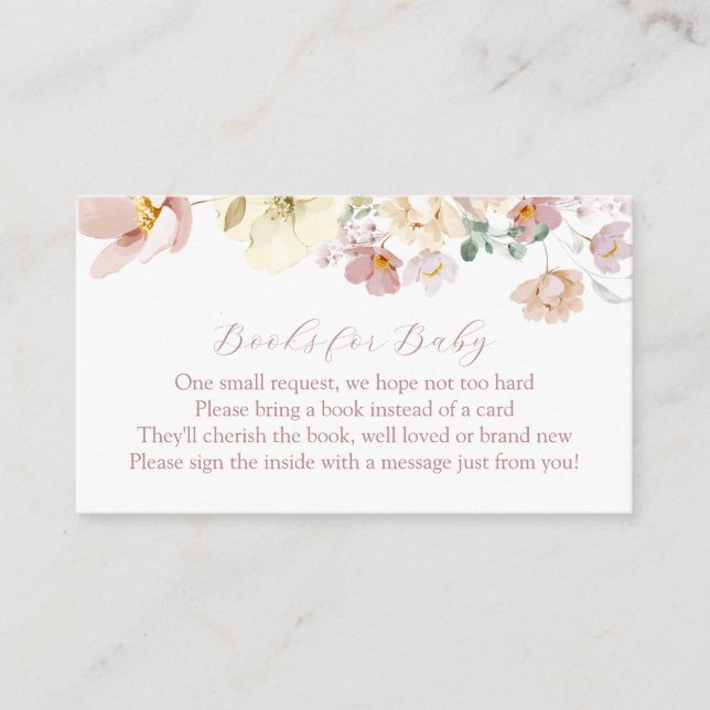 Carte D'accompagnement Livres de fleurs roses pour bébé boîtier voiture (Devant)