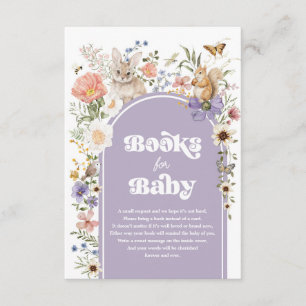 Carte D'accompagnement Livres de fleurs sauvages de lavande pour bébé fil