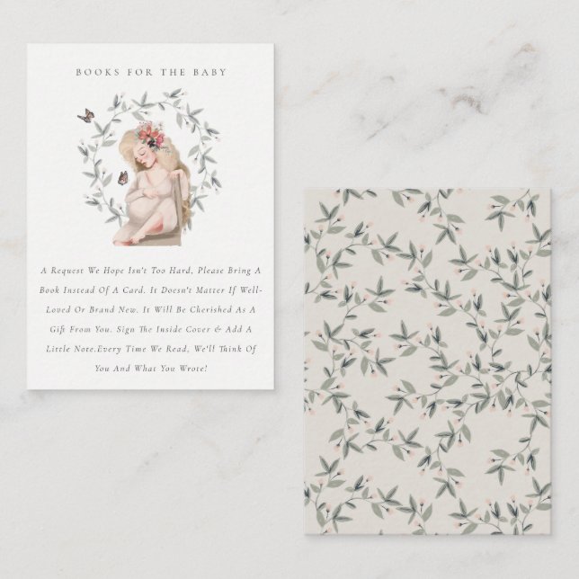Carte D'accompagnement Livres De Foliage Des Femmes Attentes Pour Le Baby (Devant / Derrière)