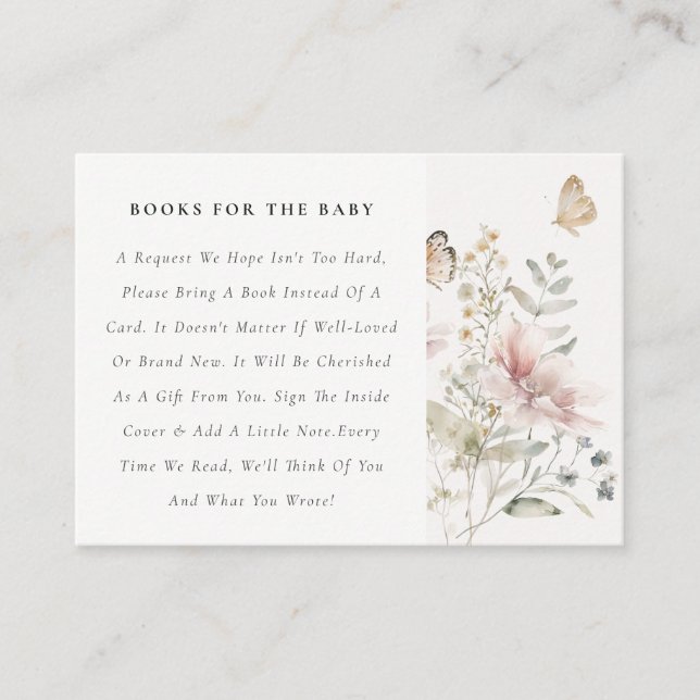 Carte D'accompagnement Livres De Foliage Fleur sauvage Lilac Pour Baby sh (Devant)