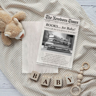 Carte D'accompagnement Livres de journaux mignonnes pour Baby shower Cart