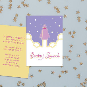 Carte D'accompagnement Livres de lancement de fusée pour bébé pourpre