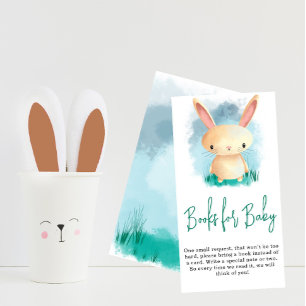 Carte D'accompagnement Livres de lapin mignons pour bébé