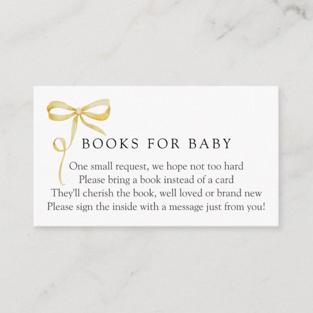 Carte D'accompagnement Livres de livres jaunes pour Baby Request (Devant)