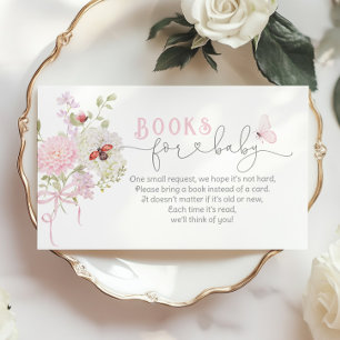 Carte D'accompagnement Livres de Love Bug pour bébé Fleurs sauvages Nœud 