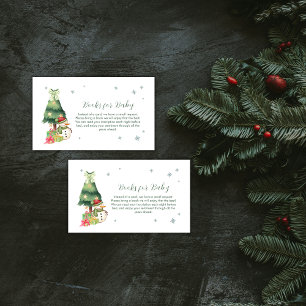 Carte D'accompagnement Livres de neige d'hiver moderne vert pour Baby Sho