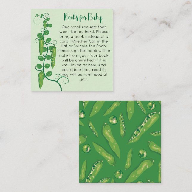 Carte D'accompagnement Livres de pois doux pour bébé (Devant / Derrière)