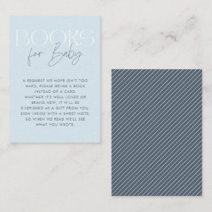 Carte D'accompagnement Livres de script bleu élégant pour bébé