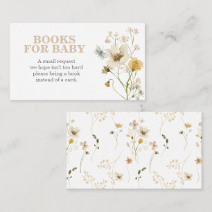 Carte D'accompagnement Livres de shower bébé Fleur sauvage pour bébé