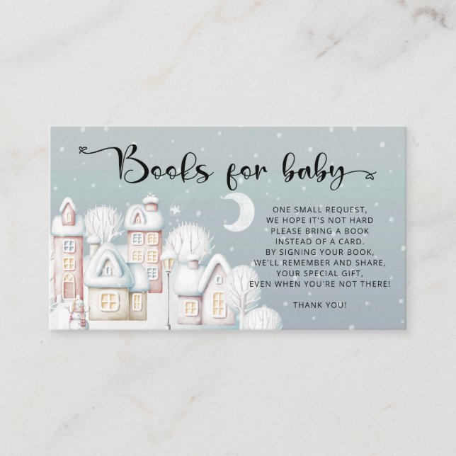 Carte D'accompagnement Livres de shower bébé hiver pour billet bébé (Devant)