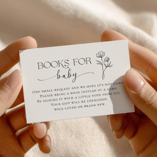Carte D'accompagnement Livres de shower de bébé à l'art linéaire minimal