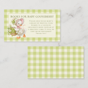 Carte D'accompagnement Livres de Silly Goose pour la Baby Shower de bébé 