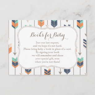 Carte D'accompagnement Livres Demander Arrows Tribal Navy Orange Turquois