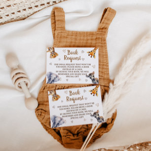 Carte D'accompagnement Livres Demander Baby shower animal moderne