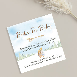 Carte D'accompagnement Livres d'ours de forêt beige doux pour bébé