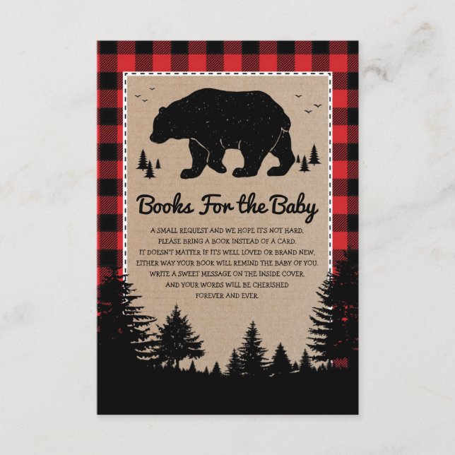 Carte D'accompagnement Livres d'ours de forêt de Lumberjack pour bébé (Devant)