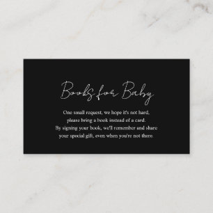 Carte D'accompagnement Livres en Baby shower noir simple et moderne pour