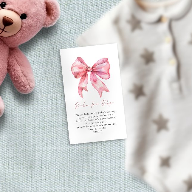 Carte D'accompagnement Livres en bois rose pour Baby shower (Créateur téléchargé)