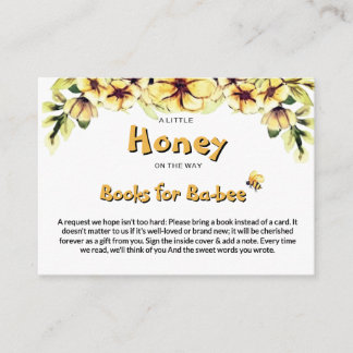 Carte D'accompagnement Livres en nid d'abeille de petite abeille florale