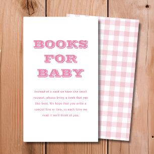 Carte D'accompagnement Livres en plastique rose pour bébé   Baby shower