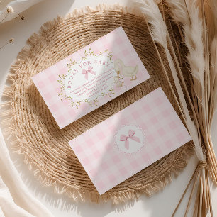 Carte D'accompagnement Livres en vichy rose Silly Goose pour bébé