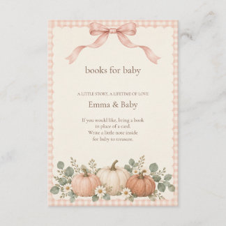 Carte D'accompagnement Livres en Vichy Rouge Citrouille pour Bébé