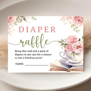 Carte D'accompagnement Livres et Brunch Baby Shower Fille Floral Rose